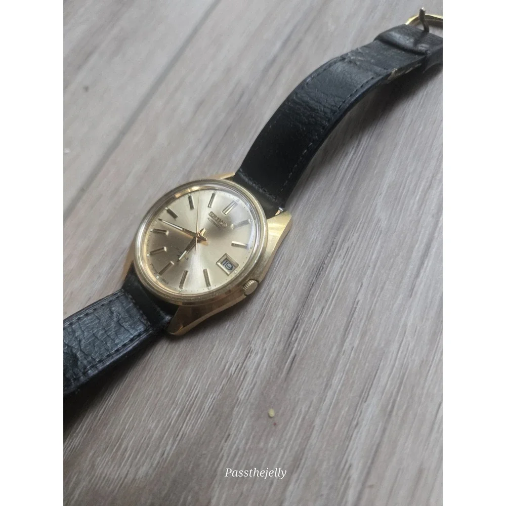 Seiko Watch Mens Vintage 7025-8099 Automatic 17 Jewels Gold Tone Date Japan 1974